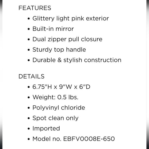 Barbie Pink Glitter Large Vanity Case w/Mirror - Picture 8 of 13